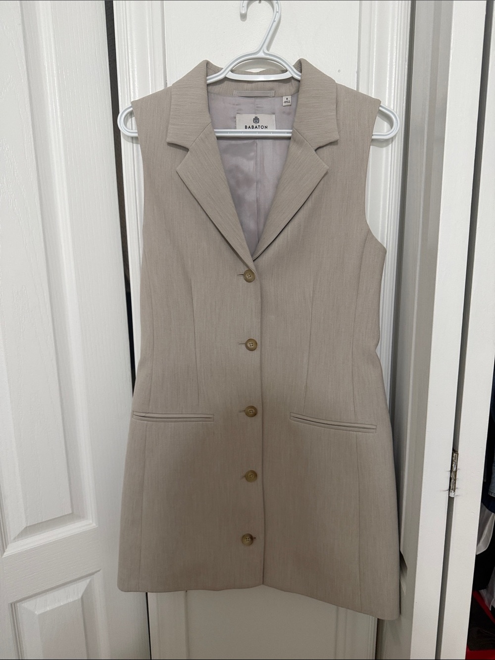 Babaton taupe sleeveless dress